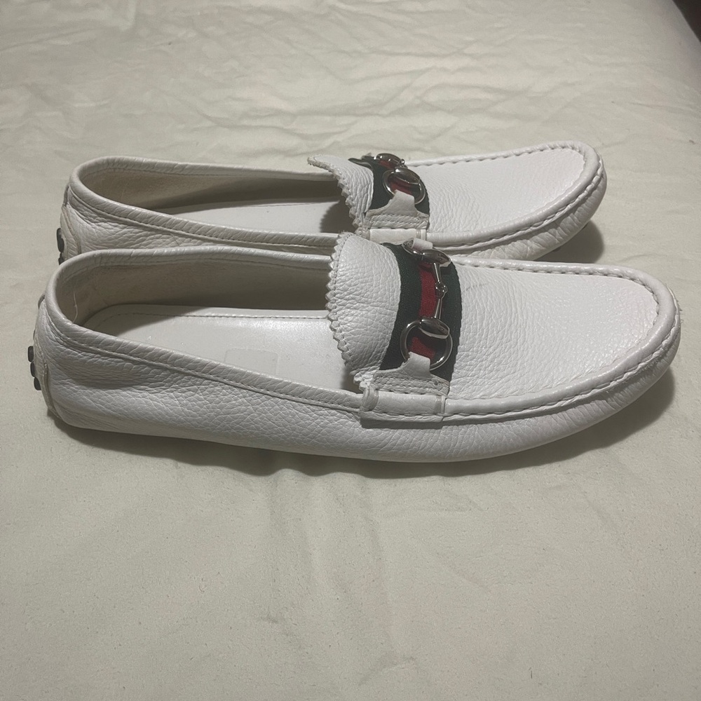 Gucci Shoes. Authentic 500 by Gucci Web Horsebit Genuine Leather driving loafers
